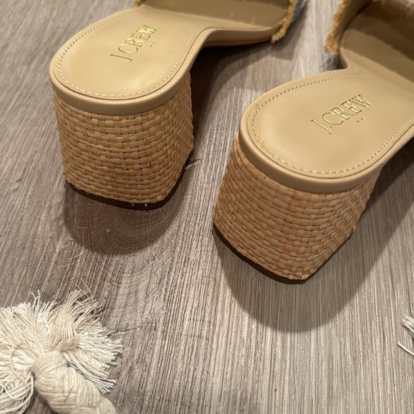 New In Box J Crew Factory Rainbow Raffia Woven Mule Sandals - Picture 3 of 5